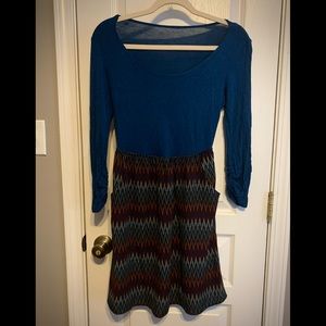 Boutique Zig Zag Print Dress